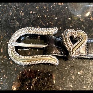 Brighton Black Leather belt with Buckle